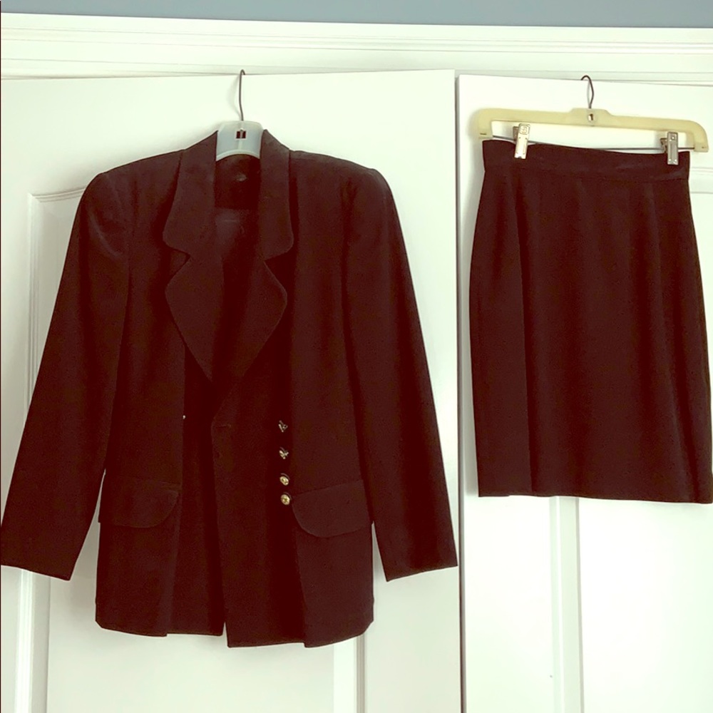 Black suit jacket with a line skirt